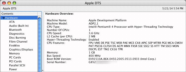 Apple DTS System Profiler